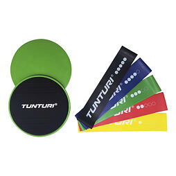Set pre posilnenie stredu tela TUNTURI Resistance & Core Sliders set