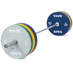 Olympijská činka TRINFIT 120 kg Bumper farebná
