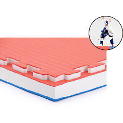 TRINFIT Tatami JUDO T40 - 100 x 100 x 4 cm - červená/modrá