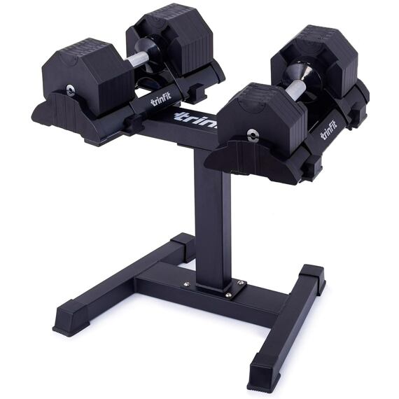 Nastaviteľné činky so stojanom TRINFIT OctaBlock 2x 20 kg čierne