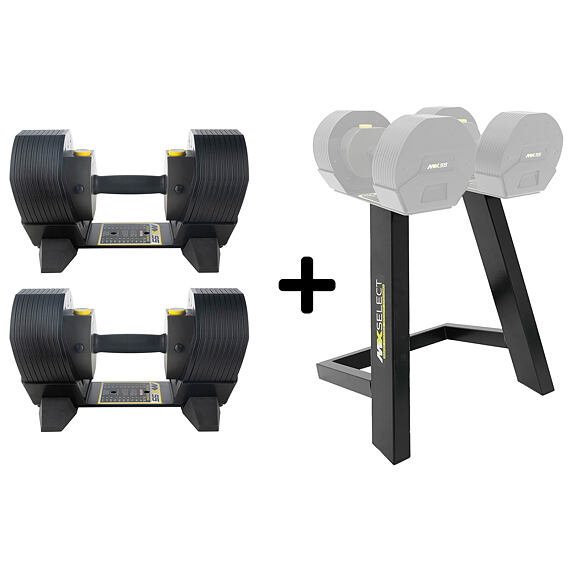 Set nastavitelných činek TUNTURI MX55 Select 2x 25 kg se stojanem