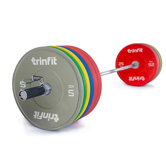 Olympijská činka TRINFIT 220 kg Bumper farebná