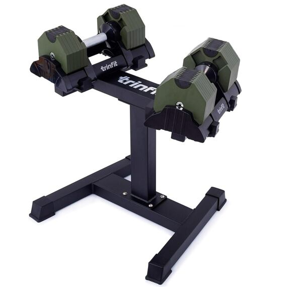 Nastaviteľné činky so stojanom TRINFIT OctaBlock 2x 20 kg zelené
