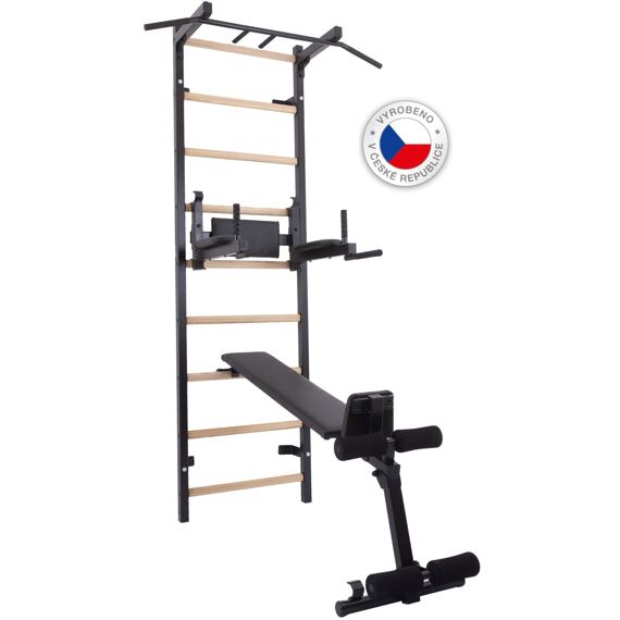 Ribstol TRINFIT Elegance s hrazdou, bradly a lavičkou 240x70 (černá)