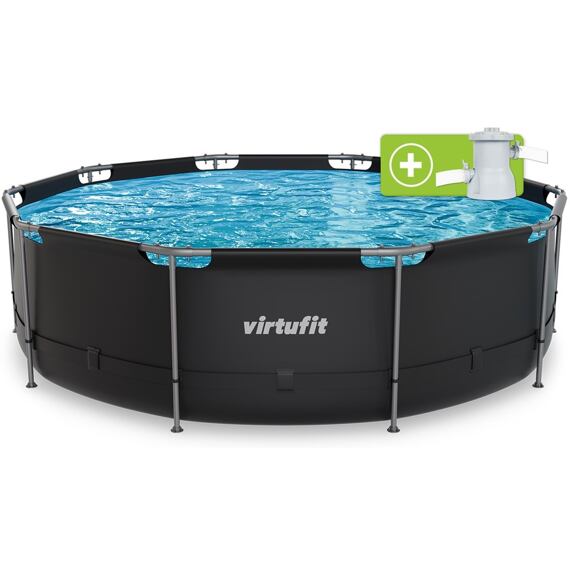 Bazén VIRTUFIT Round Swimmingpool 366 x 100 cm černý