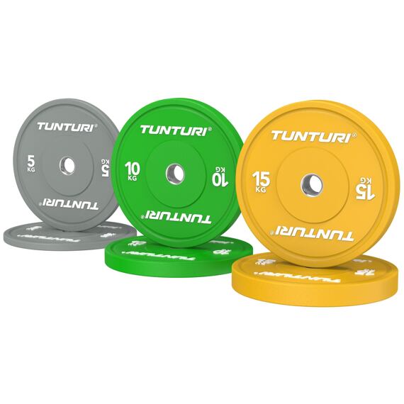 Set Olympijských Bumper kotoučů TUNTURI Platinum - 60 kg
