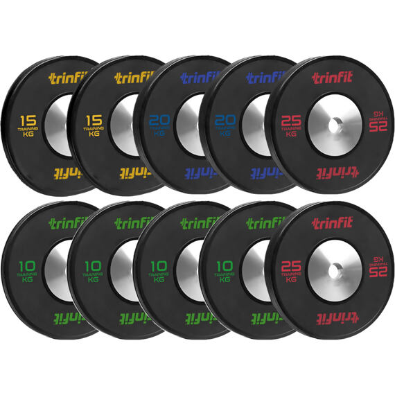Sada olympijských kotúčov TRINFIT Bumper Plate Competition 160 kg