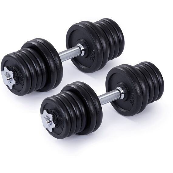 Set jednoručných nakládacích činiek 2 x 20 kg TRINFIT 30 mm