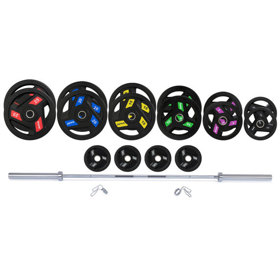 Olympijská činka TRINFIT 180 kg TRI-GRIP pogumovaná